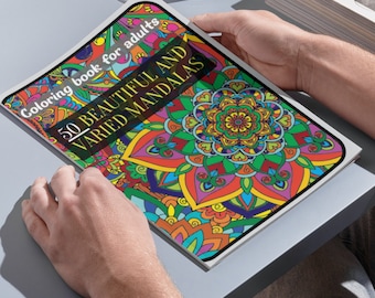 Livre de coloriage mandala adulte imprimable | 50 pages à colorier de mandalas | Coloriages pour adultes | PDF imprimable