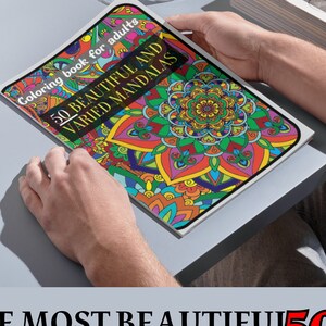 Livre de coloriage mandala adulte imprimable | 50 pages à colorier de mandalas | Coloriages pour adultes | PDF imprimable