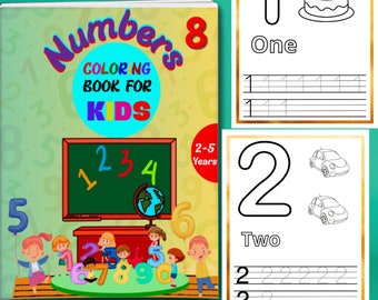 123 coloring book for little kids, learning Numbers coloring pages, Printable counting numbers coloring pages, digital download.