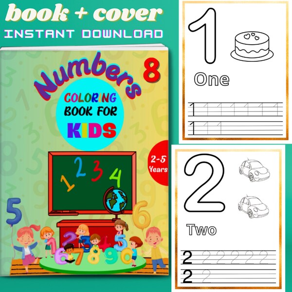 Kids 123 Coloring Pages Etsy