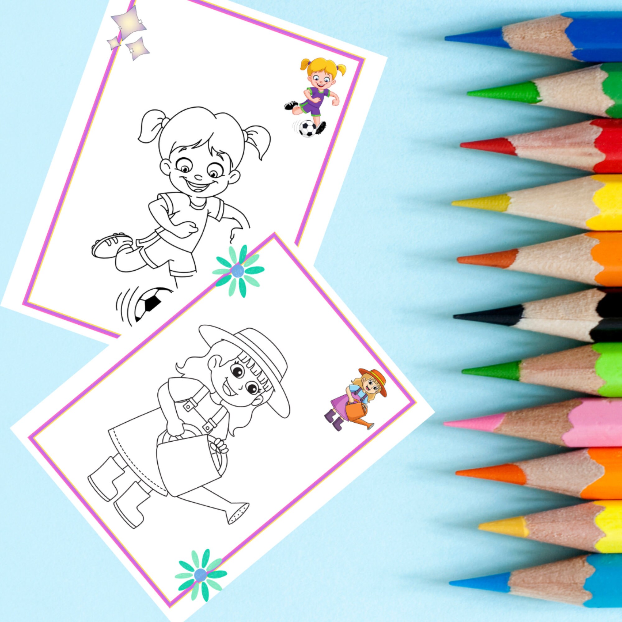 Pretty Dolls Coloring Book for Little Girls, Preschool Coloring Pages ...