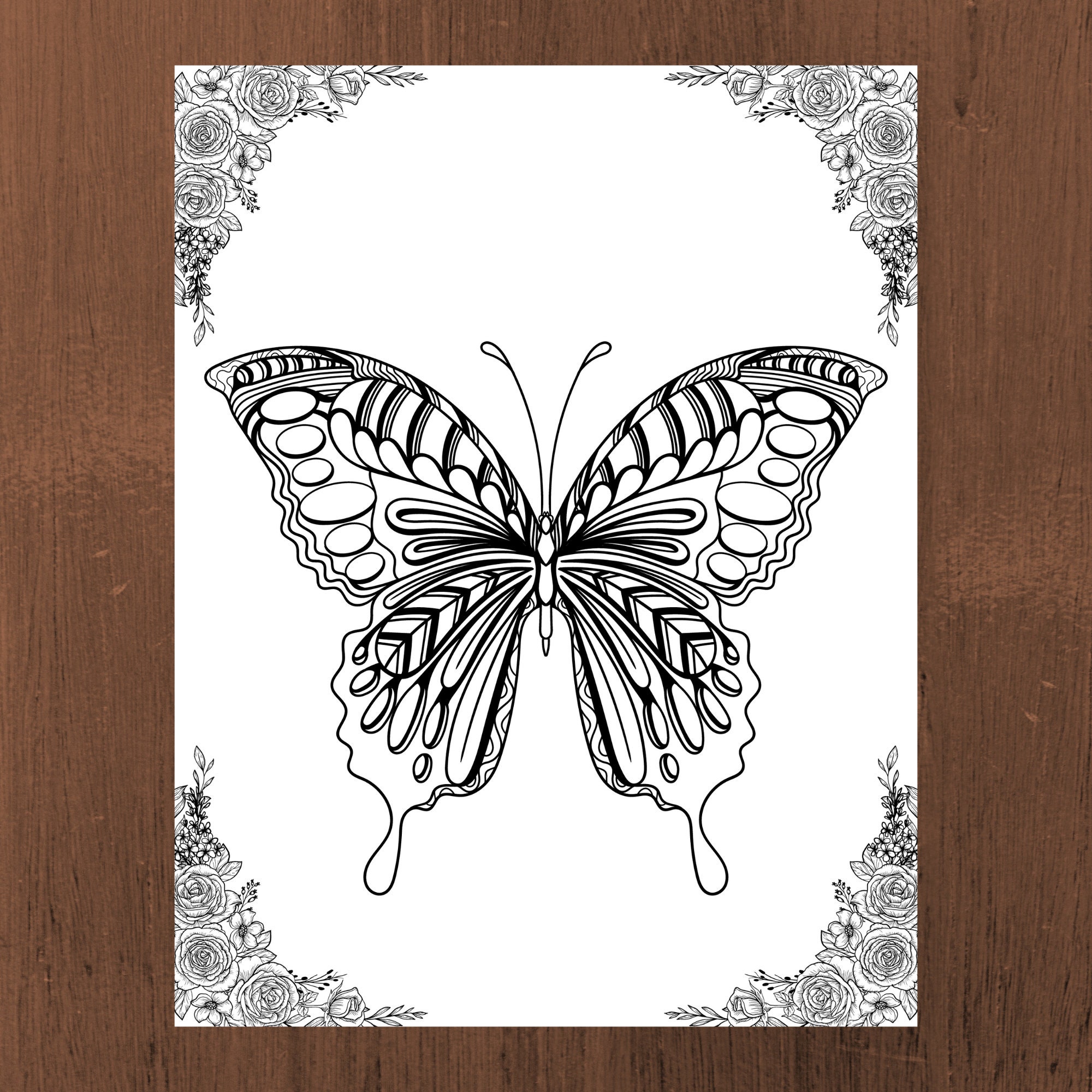 Coloring Left Wing 40 Cute Butterflies Coloring Pages Flower Wing Butterfly - Etsy
