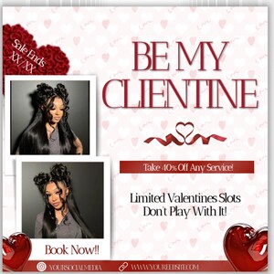 Editable Valentine's Day Beauty Flyer Template, Canva Social Media Post