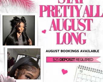 August-Buchungsflyer-Vorlage: Bearbeitbare Beauty Specials, DIY Canva Design (Digitaler Download)