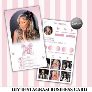 DIY Instagram Business Card Template: QR Code Canva Design (Digital Download)