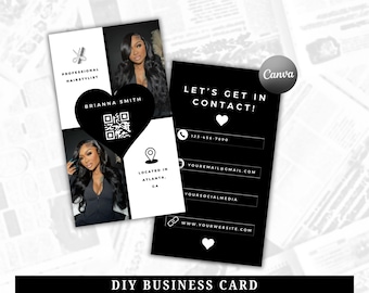 DIY QR Code Business Card Template: Canva Editable Design (Digital Download)