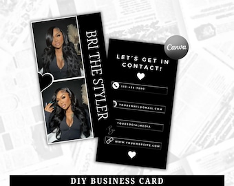 DIY QR Code Business Card Template: Canva Editable (Digital Download)