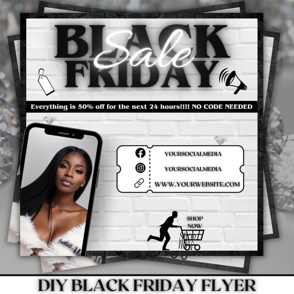 DIY Black Friday Flyer | Black Friday Sales Flyer | November Booking Flyer  | Makeup Artist Flyer | Hair Flyer | Nail Tech Flyer | Lash Tech