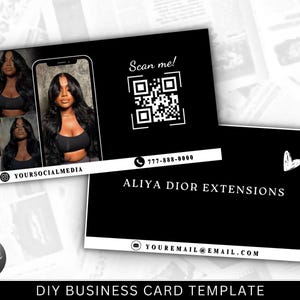 DIY Visitenkarte Vorlage, QR-Code Visitenkarte,DIY Canva Visitenkarte Vorlage für Hair Stylists, Makeup Artists, Nail Techs, Lash Techs