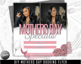 DIY Mother's Day Specials Flyer: Hair, Lashes, Nails (Canva Template)