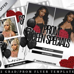 DIY Prom Flyer, DIY Graduation Flyer, Prom Specials Flyer, Graduation Specials Flyer, Makeup, Hair, Lashes, Nails, Canva Template