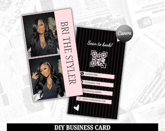 DIY QR Code Business Card Template: Canva Editable (Digital Download)