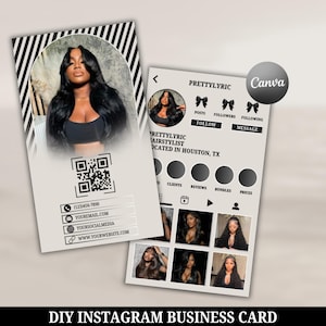 DIY Instagram Visitenkarte, QR Code Visitenkarte,DIY Canva Visitenkarte für Hair Stylists,Makeup Artists,Nail Techs, Lash Techs