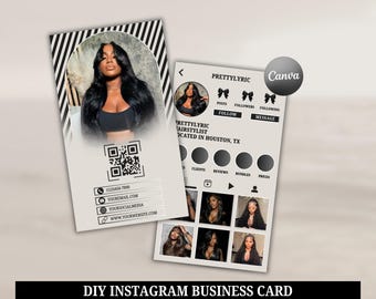 DIY Instagram QR Code Business Card Template (Canva)