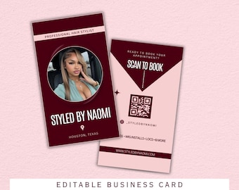 QR Code Business Card Template: DIY Canva Design (Digital Download)