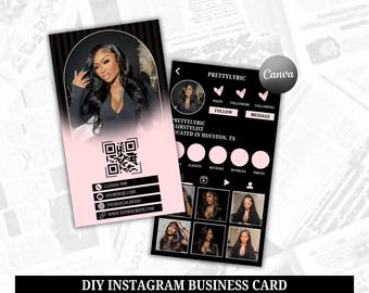 DIY Instagram QR Code Business Card Template (Canva)