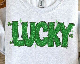 Lucky Glitter PNG, St Patrick's Day Png, St Patricks, Clover Png, Lucky Shamrock Png, St Patrick's Day Sublimation Designs, Digital Download