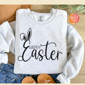 Happy Easter SVG PNG EPS, Easter Svg, Bunny Svg, Religious Easter Svg, Easter Shirt Svg, Easter Decor Svg, Hello Spring, Easter Bunny Svg