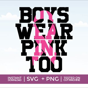 Jongens dragen roze te SVG, borstkanker bewustzijn SVG, roze lint SVG, opstrijkbare overdracht, kanker lint SVG, cut-bestand SVG, digitale download
