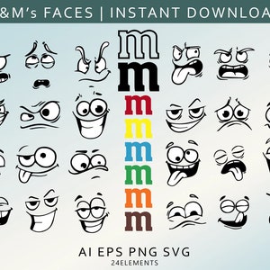 M&M Characters Digital Files SVG I MM Candy I M and M Ornament Files I Face  SVG I Laser I Cricut I Silhouette (*) I Glowforge