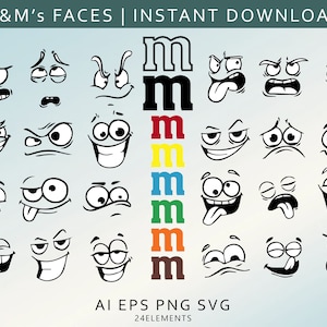 Candy Faces mit „m“ SVG digitale Schnittdatei, Kleinbuchstaben m Candy Faces SVG, Halloween Candy Faces mit M SVG, Halloween-Kostüm, Candy SVG/M es