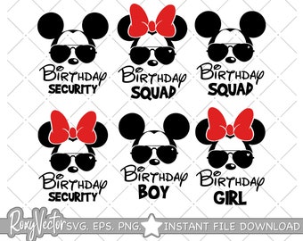 Birthday Boy Svg, Birthday Girl Svg, Birthday Mouse, Mouse Squad Svg, Perfect for DIY Gifts and Crafts SVG, Cricut and Silhouette Cut File