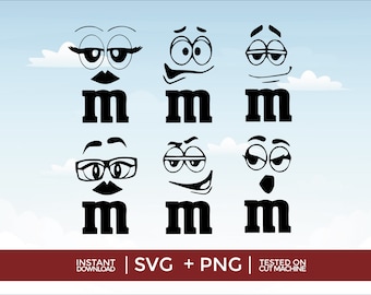 Candy faces with "m" SVG, Digital cut file, Lower case m candy faces svg, candy faces with M svg, costume svg, candy svg M's