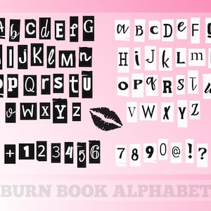 Brucia l'alfabeto del libro, brucia le lettere del libro, file tagliati cricut, brucia il libro SVG, disegni caratteri Cricut sublimazione, Canva, disegni Silhouette SVG Png