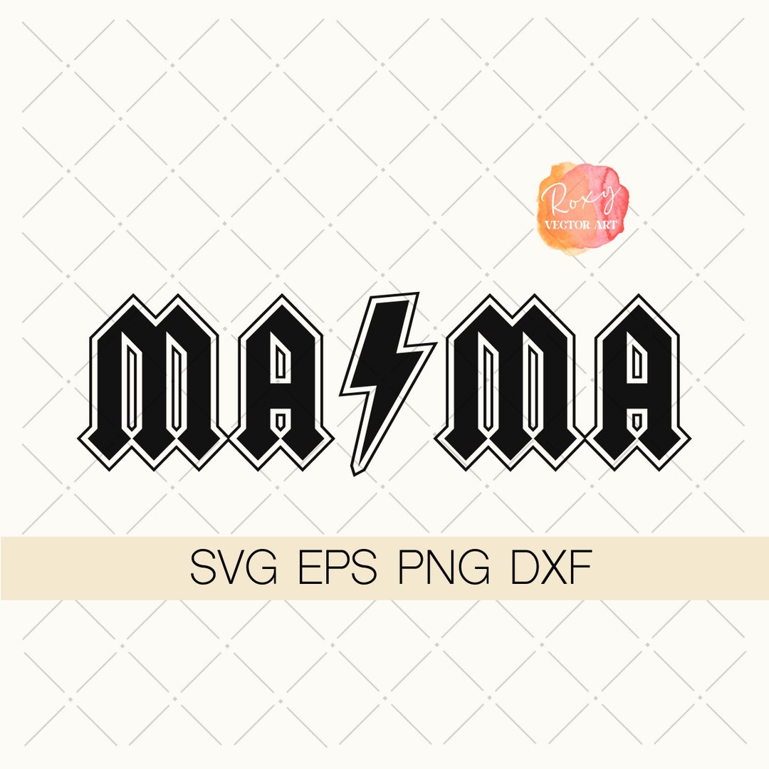Mama With Lightning Bolt Svg Png Eps, Mama Svg, Mother's Day Svg, Mom ...