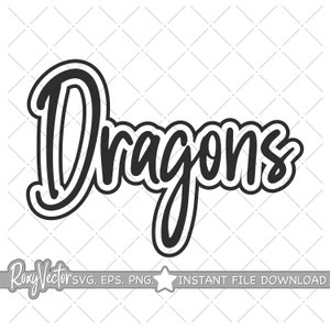 Dragons svg, school sports team shirt svg, school mascot svg, dragons school svg, dragons shirt svg, eps, dxf, png, jpg, cut file