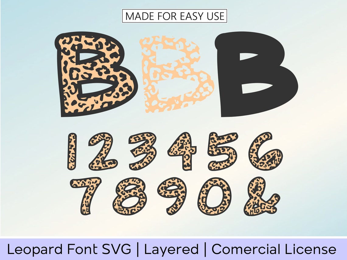 Leopard Print Letters, Layered SVG, Leopard Pattern Letters, Instant ...