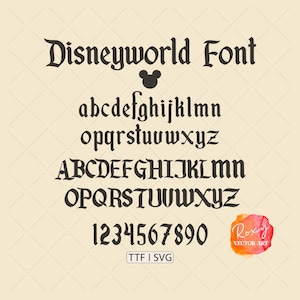 Disneyland Alphabet SVG, TTF SVG, TTF SVG, Buchstaben geschnitten, Geschenkanhänger, Ttf, svg, druckbare Designdateien