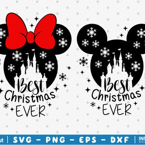 Best Christmas Ever SVG, Santa Reindeers, Christmas Svg, Christmas Trip, Magic Castle Svg, Snowflake Mouse Svg, Mouse Ears Svg, Dxf, Png