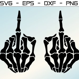 Skelet middelvinger SVG, links & rechts, skelet fck SVG, Cricut klaar, Svg, Esp, Png, Instant Download