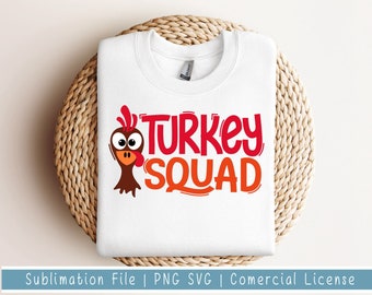 Turkey Squad Svg, Thanksgiving Svg, Turkey Face Svg, Kids Fall Svg, Gobble Gobble Svg, Thanksgiving Turkey Svg, Thanksgiving Shirt Svg