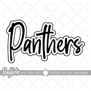 Panthers School Spirit Svg Panther Pride Png Retro Panthers Team Logo Svg School Panthers Cheer Mascot Cricut Echo Svg Panther Pride