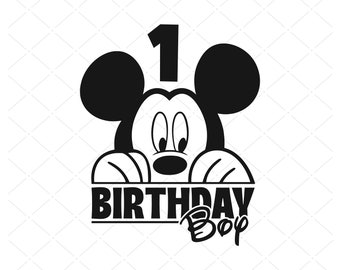 Eerste Svg verjaardag Svg Cricut svg, 1e verjaardag Svg, muis Svg voor 1-jarigen, Kids verjaardag SVG digitaal bestand voor Cricut & PNG Cut-bestanden