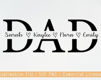 Dad Split Name Frame SVG, Dad Svg, Father's Day Svg, Perfect for DIY Gifts and Crafts SVG, Cricut and Silhouette Cut File