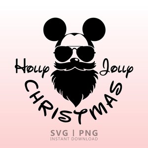 Holly Jolly Mickey SVG, Mickey Santa SVG, Mouse svg, Custom Gift Svg, Cricut Ready, Svg Png Eps Ai, Instant Download