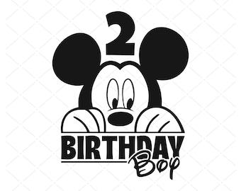 Segundo cumpleaños SVG Svg Cricut svg, 2do cumpleaños Svg, Mouse Svg para niños de 2 años, Cumpleaños de niños SVG Archivo digital para archivos Cricut & PNG Cut