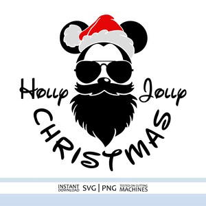 Holly Jolly Mickey SVG, Mickey Santa SVG, Mouse svg, Custom Gift Svg, Cricut Ready, Svg Png Eps Ai, Instant Download
