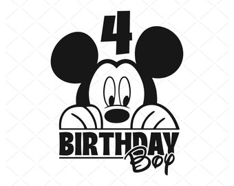 Forth Svg Birthday Svg Cricut svg, 4th Birthday Svg, Mouse Svg for 4 Year-Olds, Kids birthday SVG Digital File for Cricut & PNG Cut files