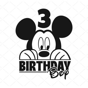 Troisième anniversaire Svg Svg Cricut, 3e anniversaire Svg, Svg souris pour les enfants de 3 ans, anniversaire des enfants fichier numérique SVG pour Cricut & fichiers de coupe PNG