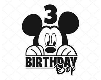 Third Svg Birthday Svg Cricut svg, 3rd Birthday Svg, Mouse Svg for 3 Year-Olds, Kids birthday SVG Digital File for Cricut & PNG Cut files