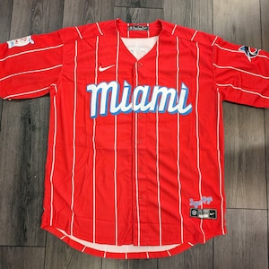 Men's Miami Marlins Jazz Chisholm Jr. Replica City Connect Red Jersey