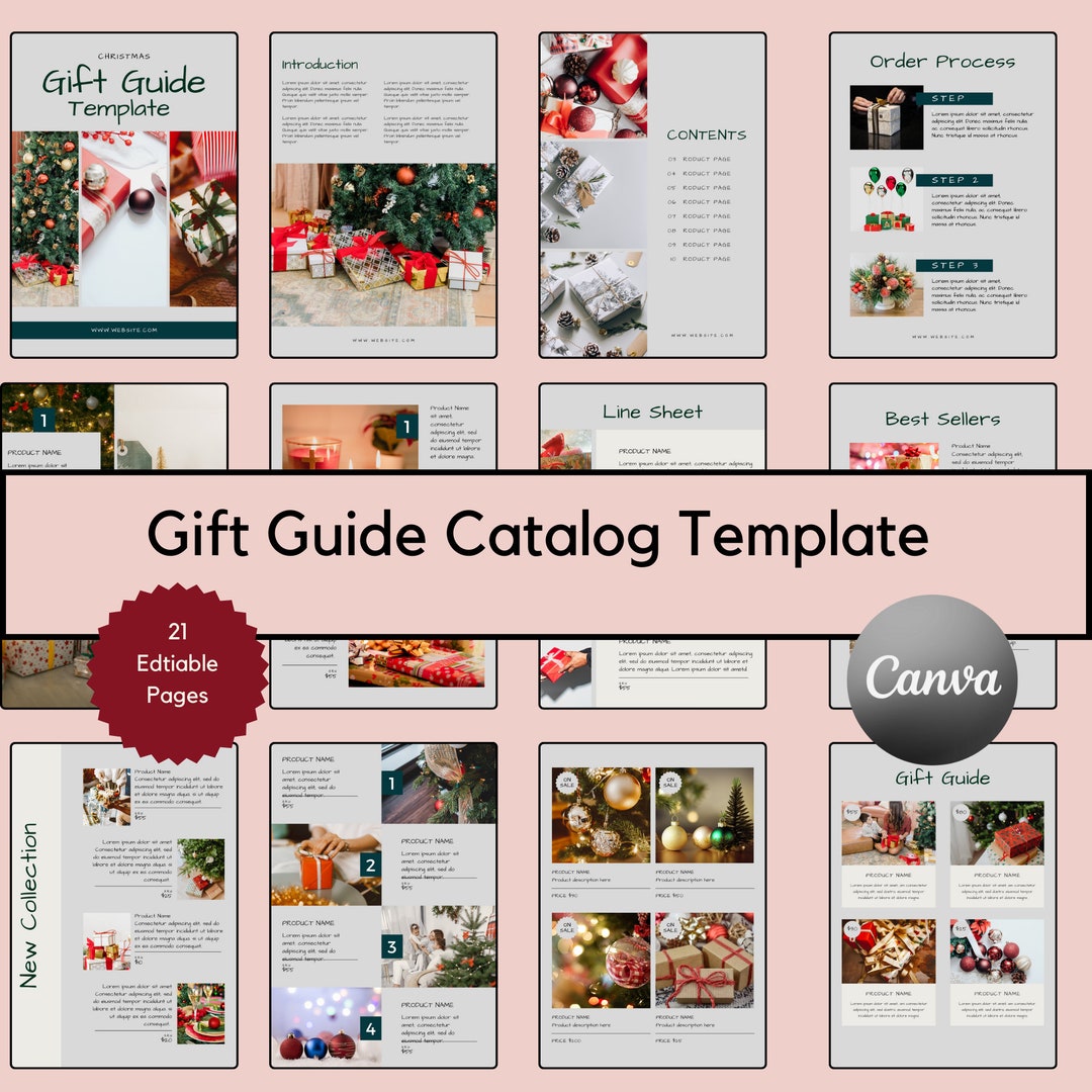 Editable Gift Catalog Template Custom Catalogue for Pricing Canva