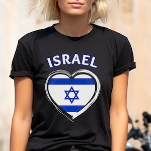 Heart of Israel T-shirt - Israeli Flag Tee - Love and Support - Express Delivery - Solidarity Support - Proud Nation