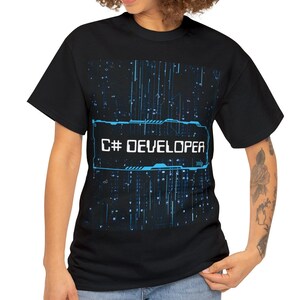 Camiseta para desenvolvedor C#, design tecnológico da nova era imagem 6