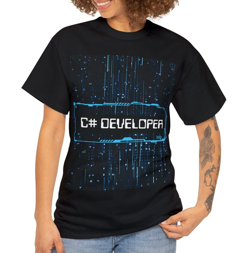 Camiseta para desenvolvedor C#, design tecnológico da nova era imagem 6