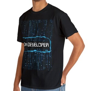 Camiseta para desenvolvedor C#, design tecnológico da nova era imagem 4